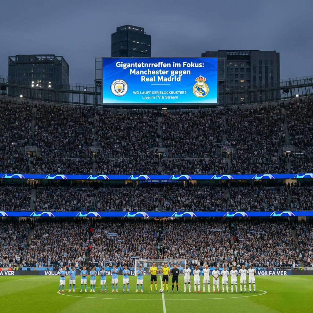 Gigantentreffen im Fokus: Wo läuft der Blockbuster Manchester City gegen Real Madrid?