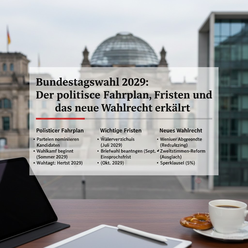 Bundestagswahl 2029: Der politische Fahrplan, Fristen und das neue Wahlrecht erklärt